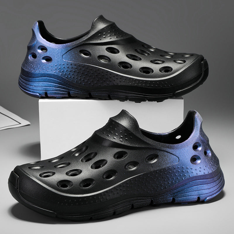 AMS605 Men Women Gradient EVA Sandals, Comfortable Breathable Slip-On Clogs with Arch Support, Durable Outdoor Indoor Slippers